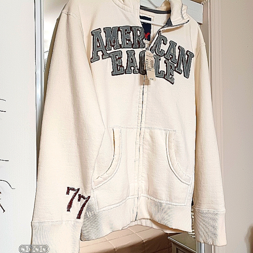American Eagle Hooded zip up front heavy duty with tags